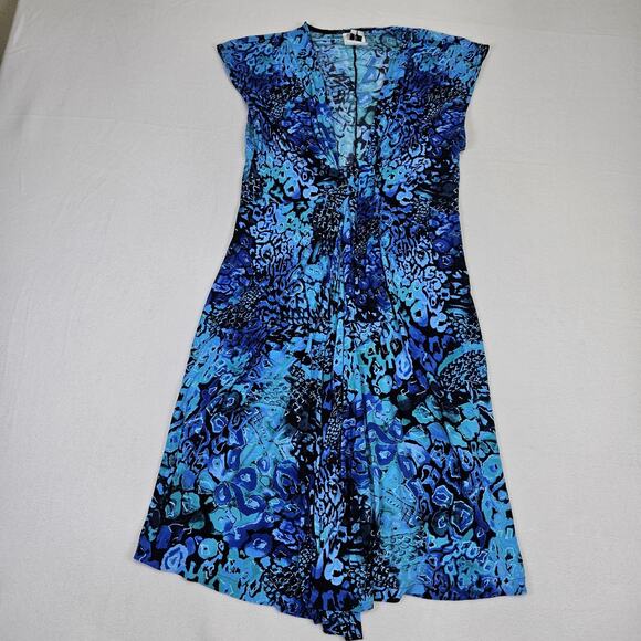 Miraclesuit Womens Swimsuit CoverUp Belted Dress Short Sleeve Nautical Stretch M - Picture 5 of 12